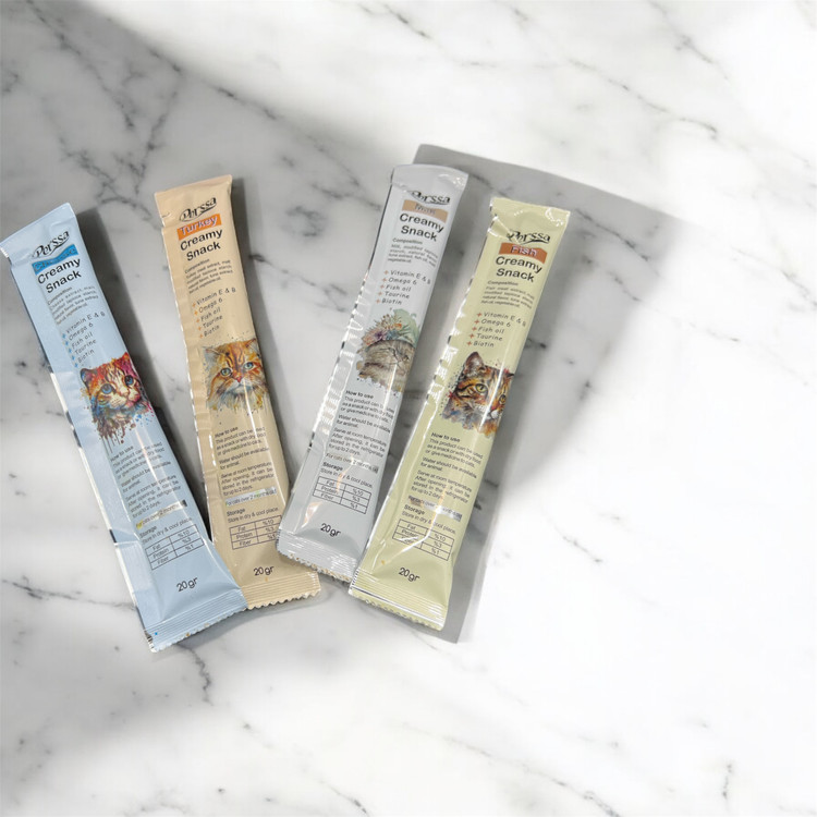 طعمهای موجود:شیر،پنیر،بوقلمون،مرغ،بیف