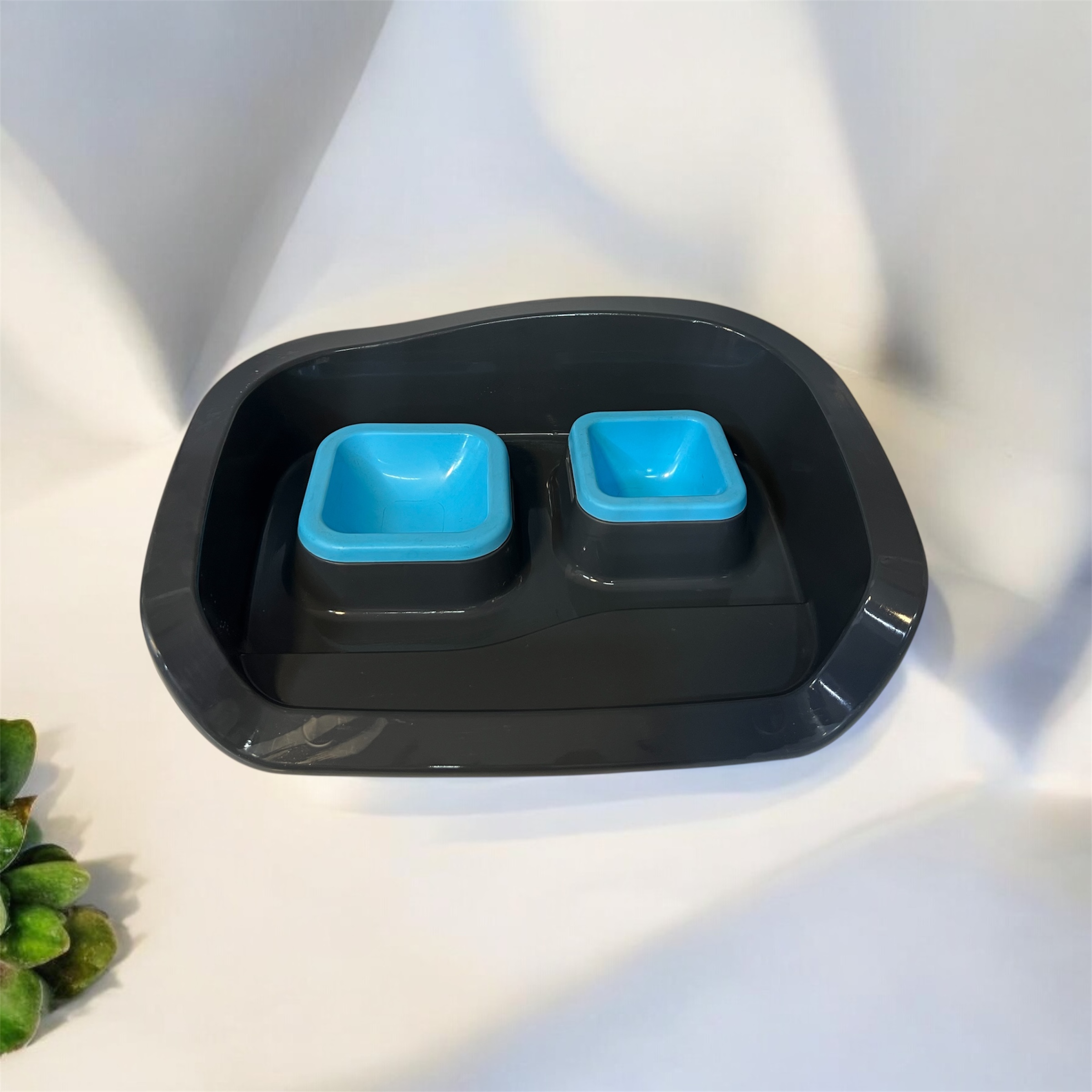 Double Pet Bowl with Tray