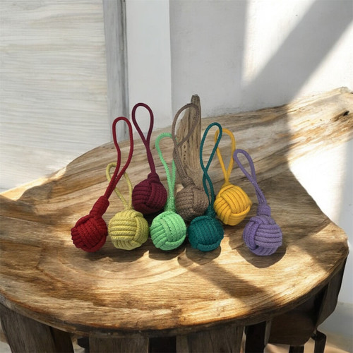 Rope Ball Toy with Handle for Small Dogs