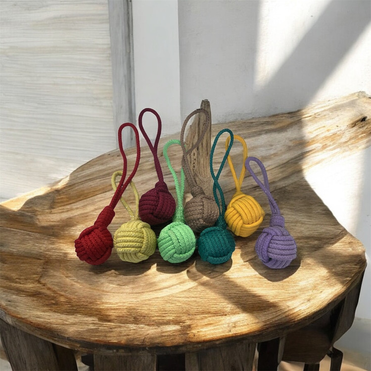 Rope Ball Toy with Handle for Small Dogs