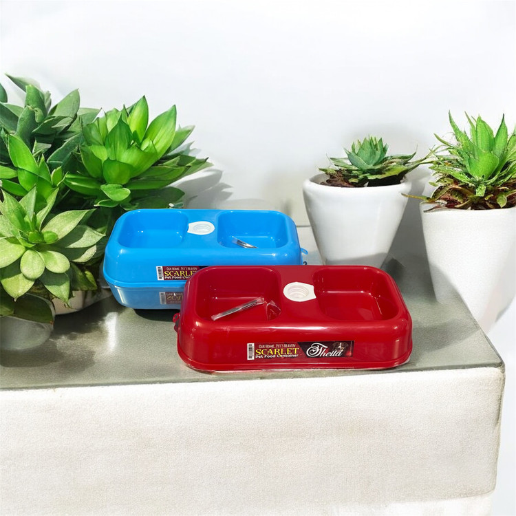 Double Pet Feeder with Water Dispenser for Dogs and Cats