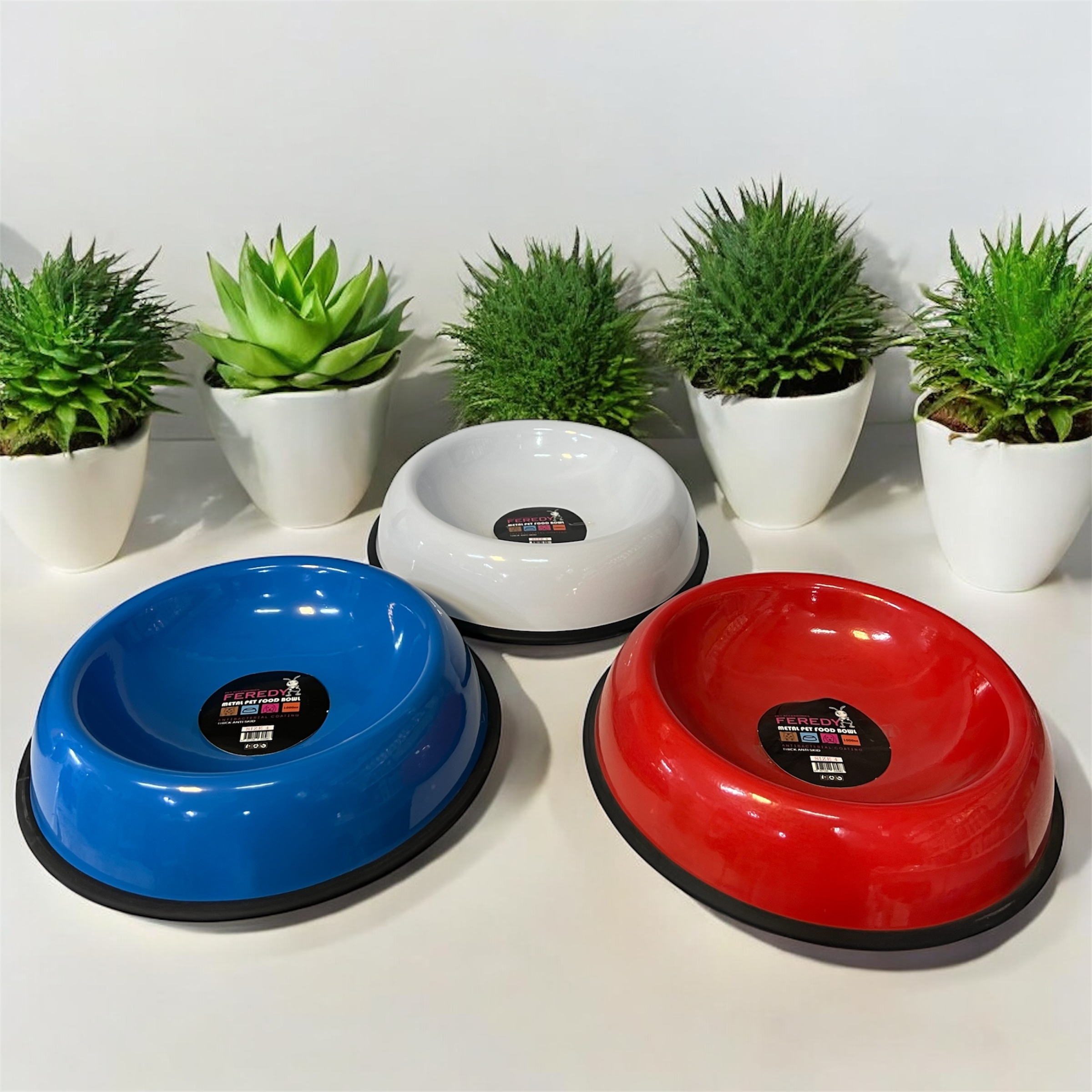 Powder-Coated Metal Food and Water Bowl for Dogs