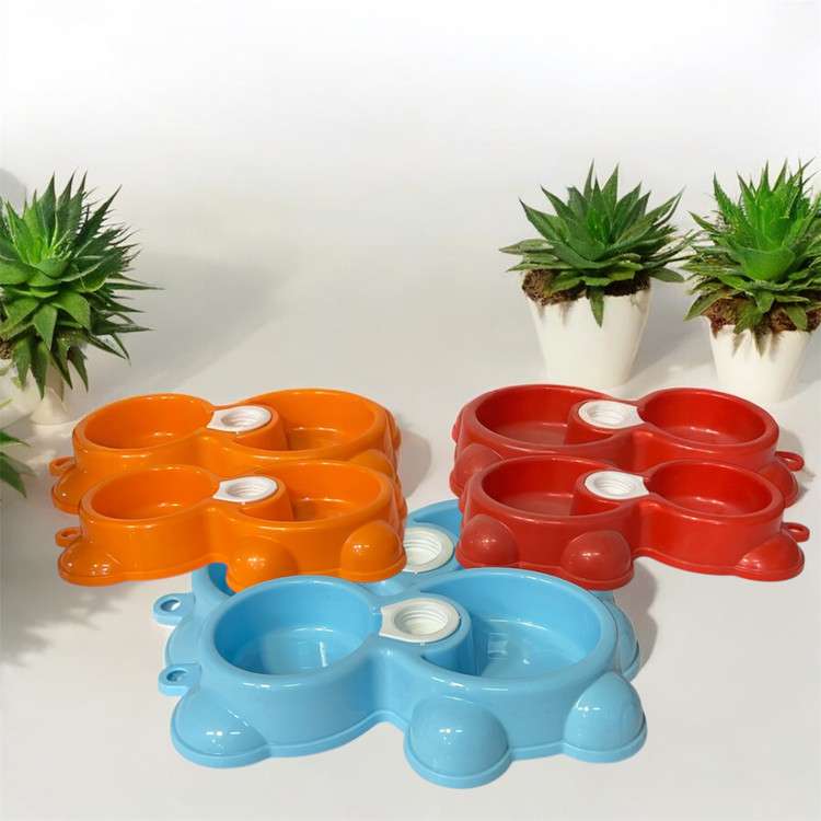 Frog Double Pet Bowl with Water Tank
