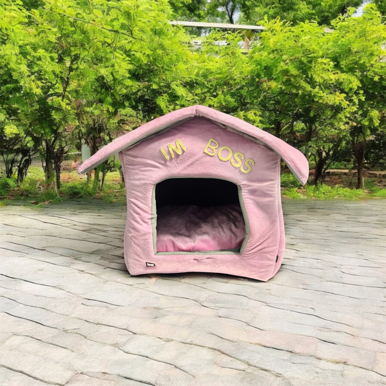 Velvet Pet House Bed for Dogs and Cats