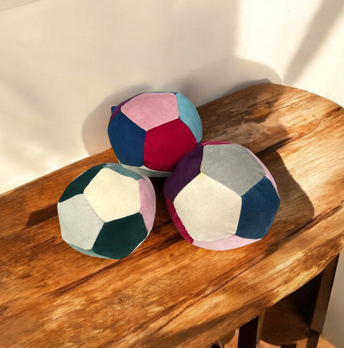Velvet Patchwork Ball Toy for Dogs