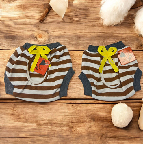 Striped Cotton Panties for Female Dogs
