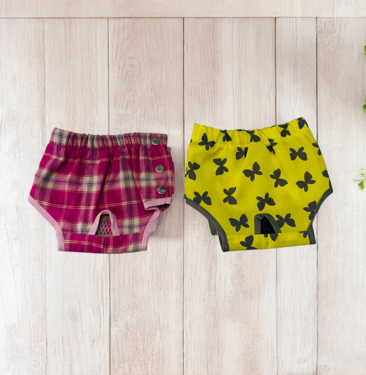 Adjustable Cotton Buttoned Panties for Female dogs