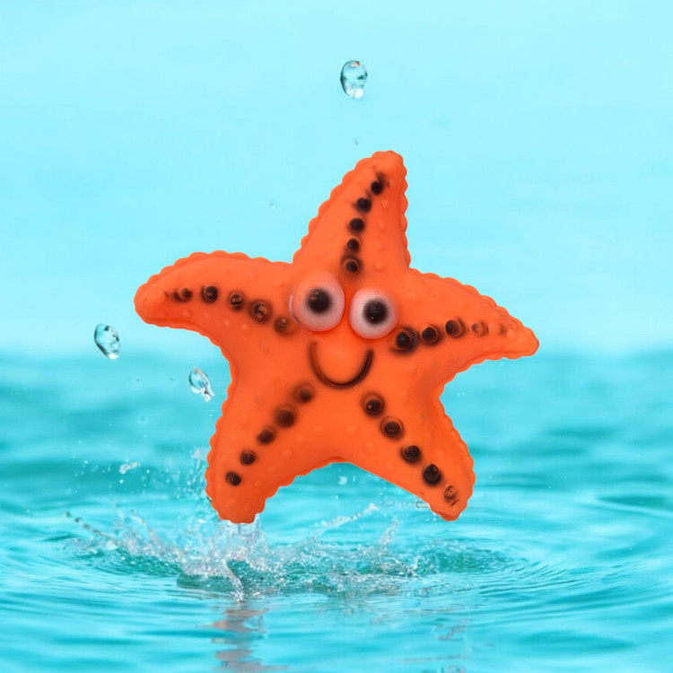 Latex Squeaky Starfish Dog Toy