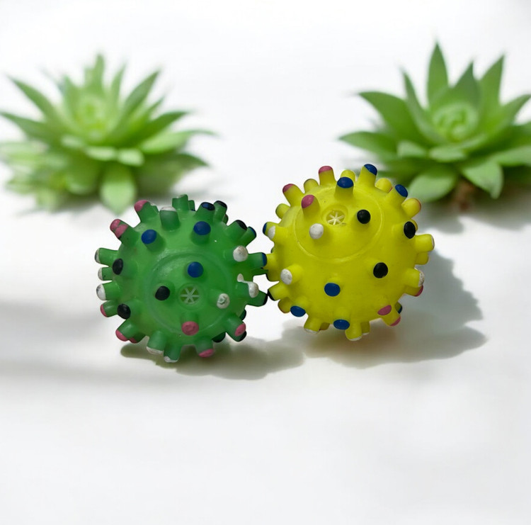 Latex Spiky Squeaky Ball Toy for Small Dogs