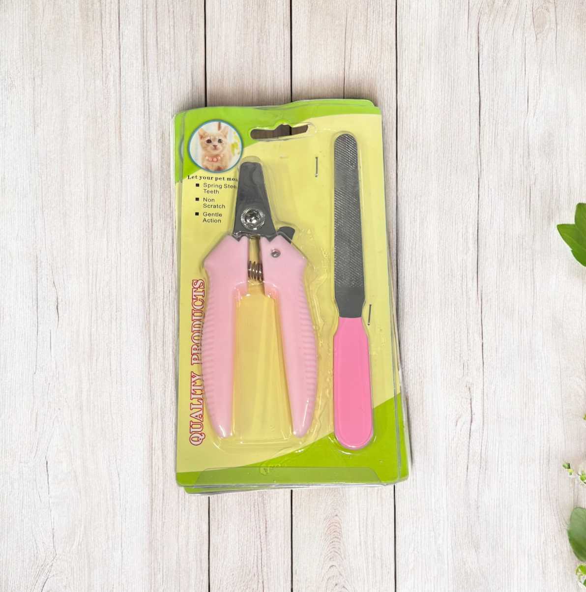 Scissor-Style Pet Nail Clipper with Nail File for Dogs and Cats
