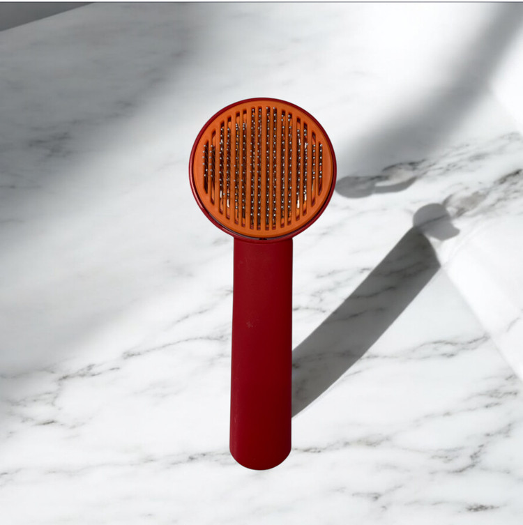 Ladybug Design Self-Cleaning Pet Brush for Dogs & Cats