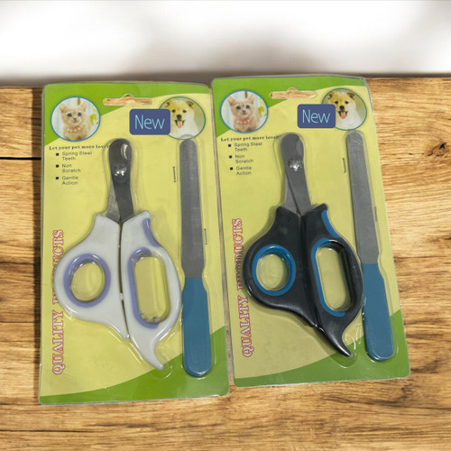 Scissor-Type Pet Nail Clipper with Nail File for Dogs & Cats