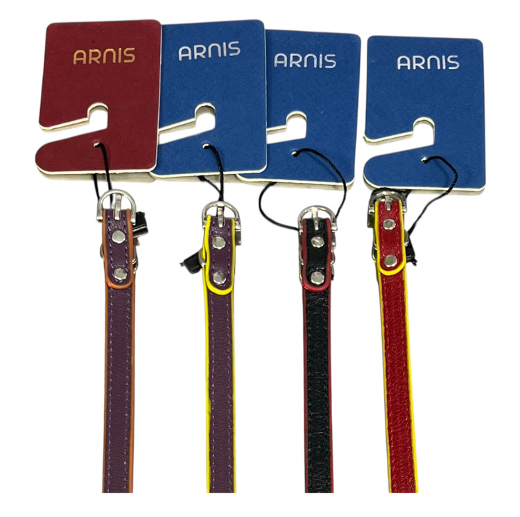 Two-tone Natural Leather Collar for Small Dogs