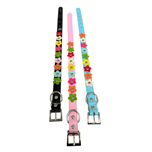 Artificial Leather Flower Collar for Small Dogs