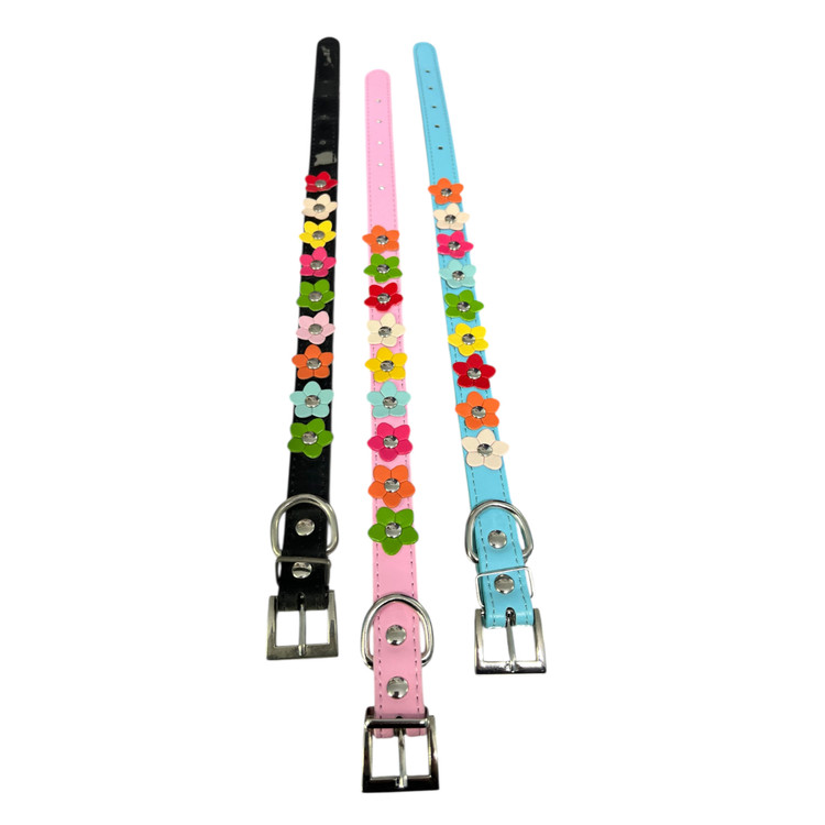 Artificial Leather Flower Collar for Small Dogs