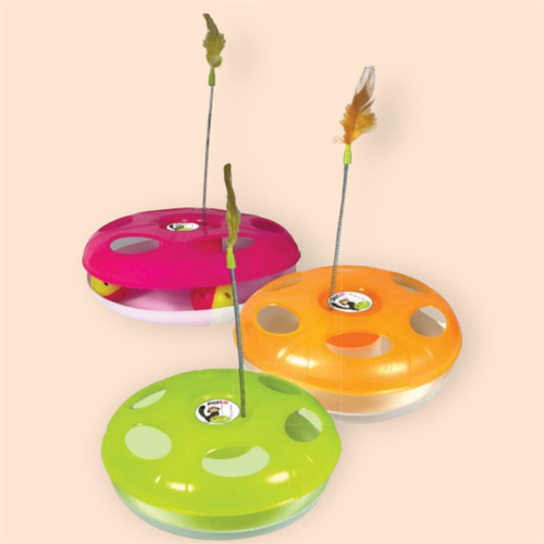 1-Layer Cat Tower Toy with Feather and Balls