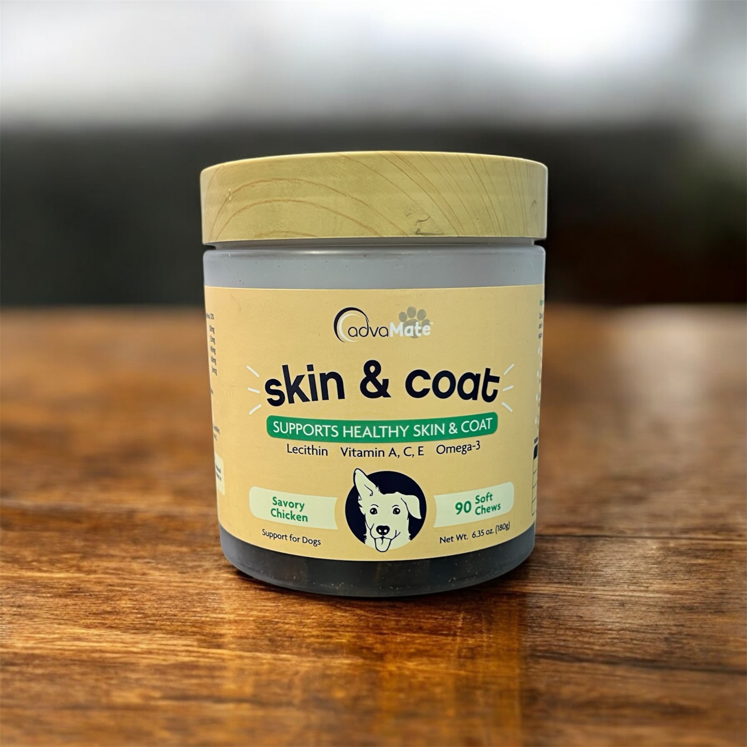 Edwakar Skin & Coat Supplement for Dogs – Chicken Flavor (All Breeds)