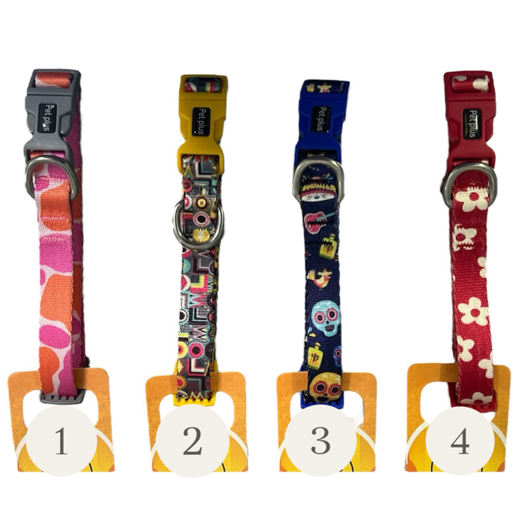Pet Plus Patterned Canvas Dog Collar