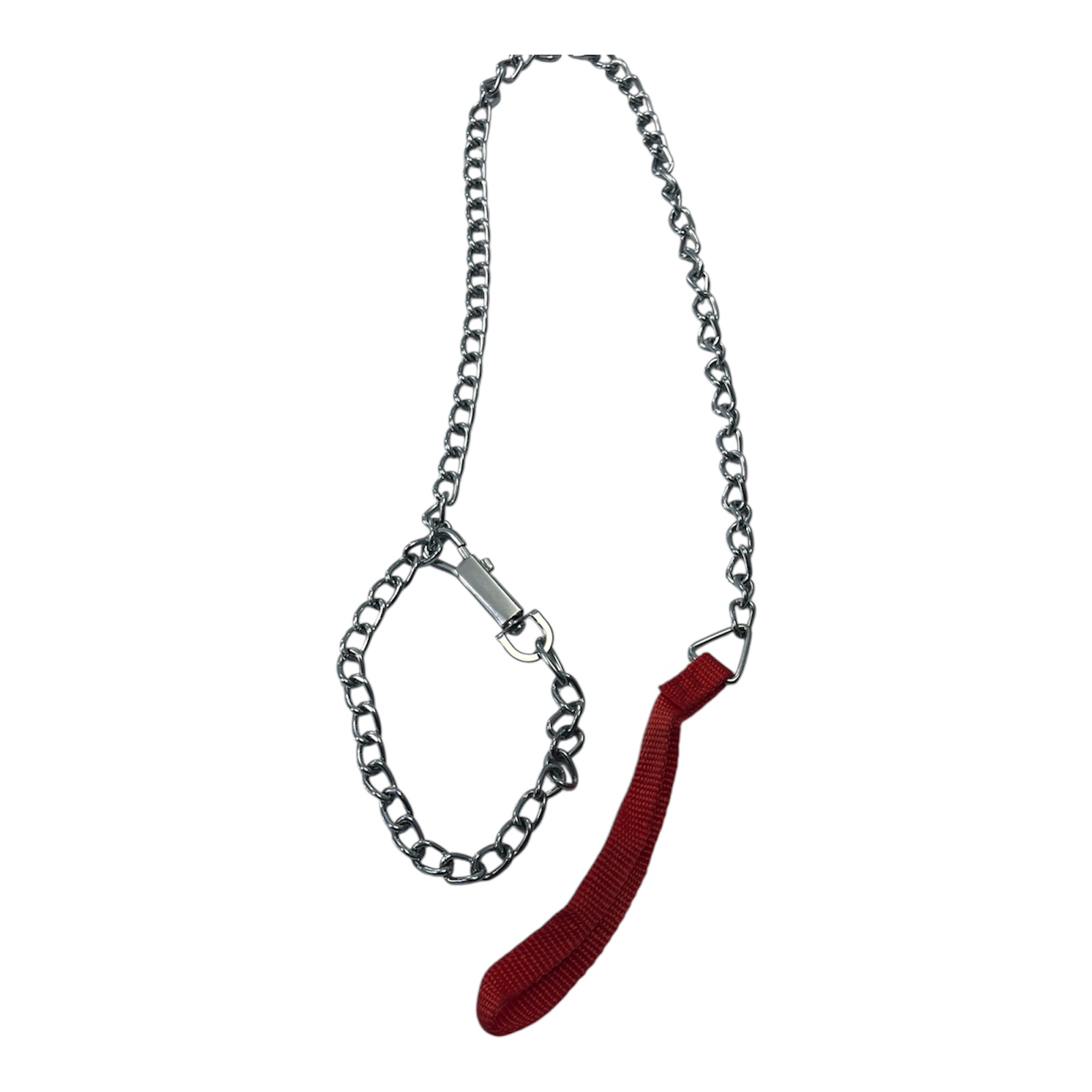 Stainless Steel Chain Leash with Canvas Handle for Dogs