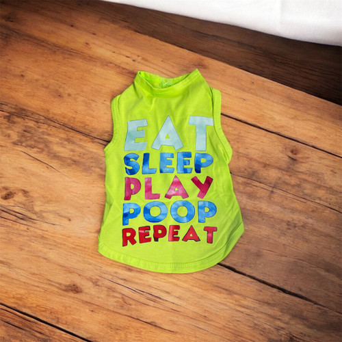 Printed Cotton Sleeveless Dog Shirt