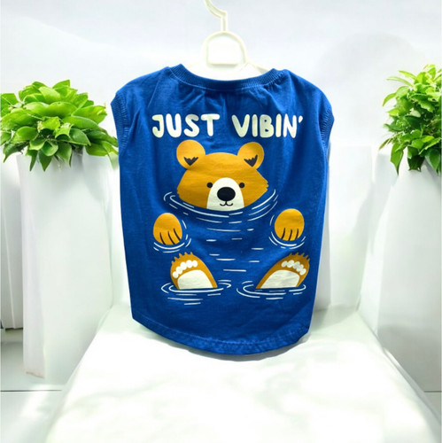 Printed Cotton Sleeveless Dog Shirt