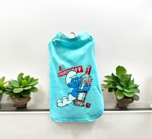 Smurfs Printed Cotton Sleeveless Dog Shirt