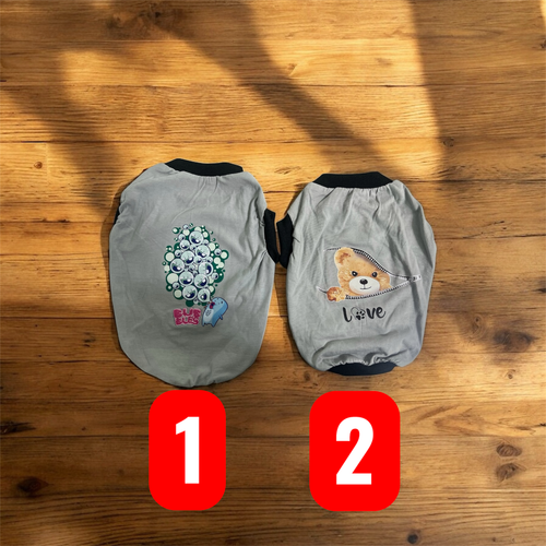 Cotton Sleeveless Printed Dog Shirt