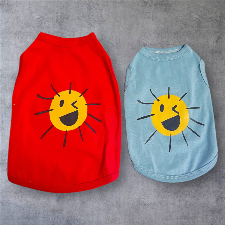 Cotton Sleeveless Sun Print Dog Shirt