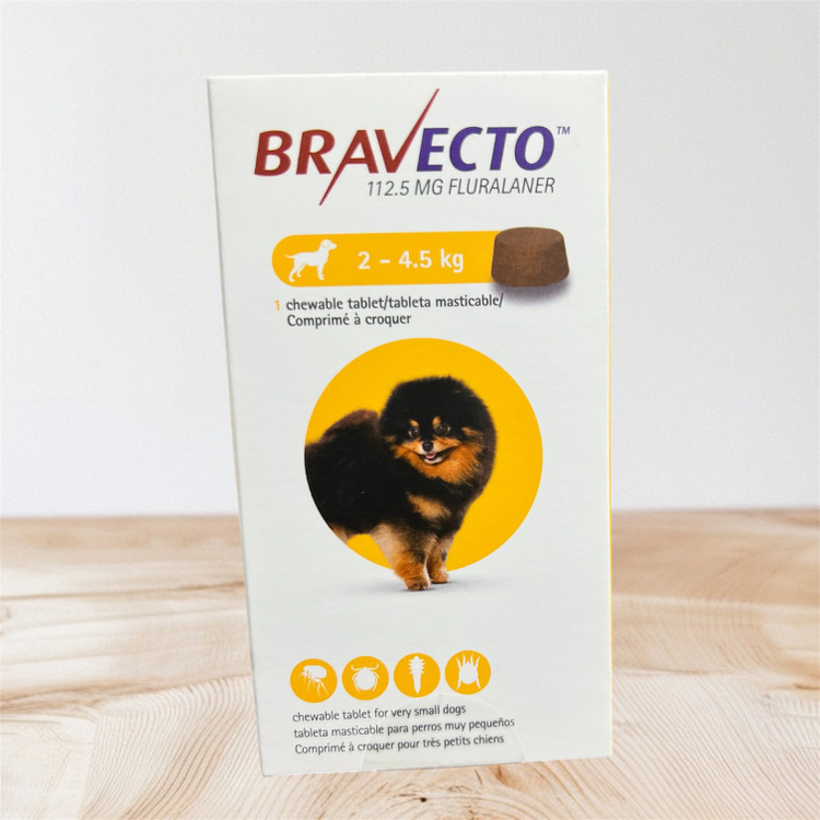 Bravecto 112.5 mg Chewable Tablet for Dogs 2–4.5 kg