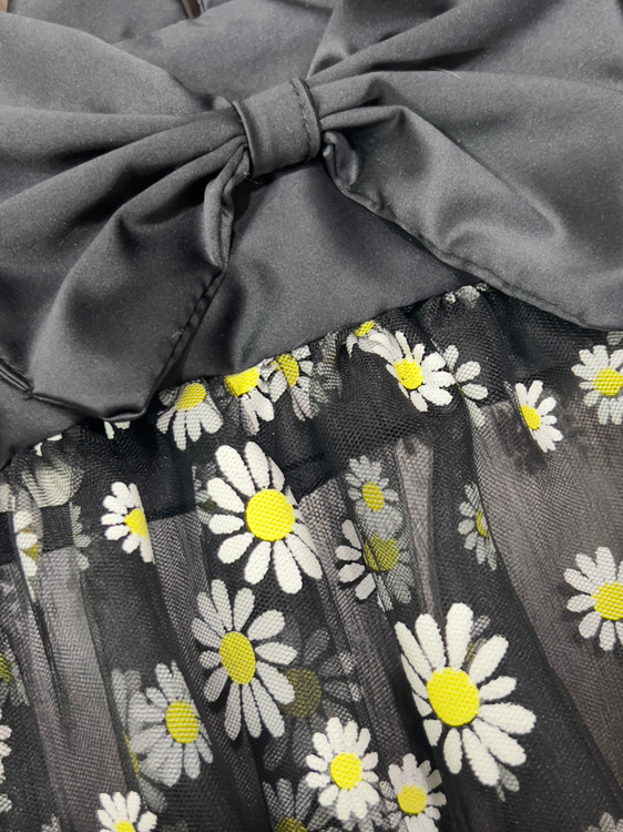 Satin Pinafore Dress with Lace Skirt for Small Dog