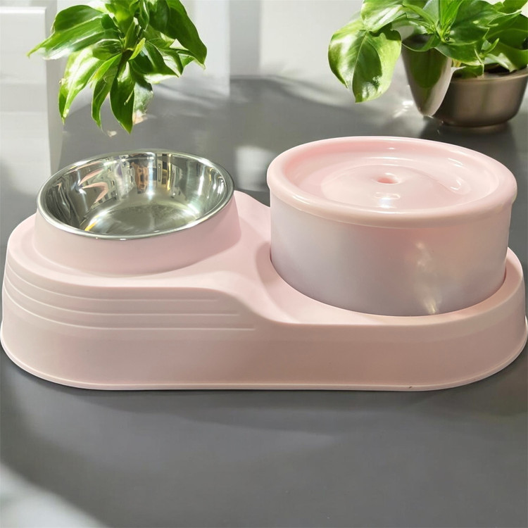 Automatic Pet Water Dispenser & Stainless Steel Food Bowl Set